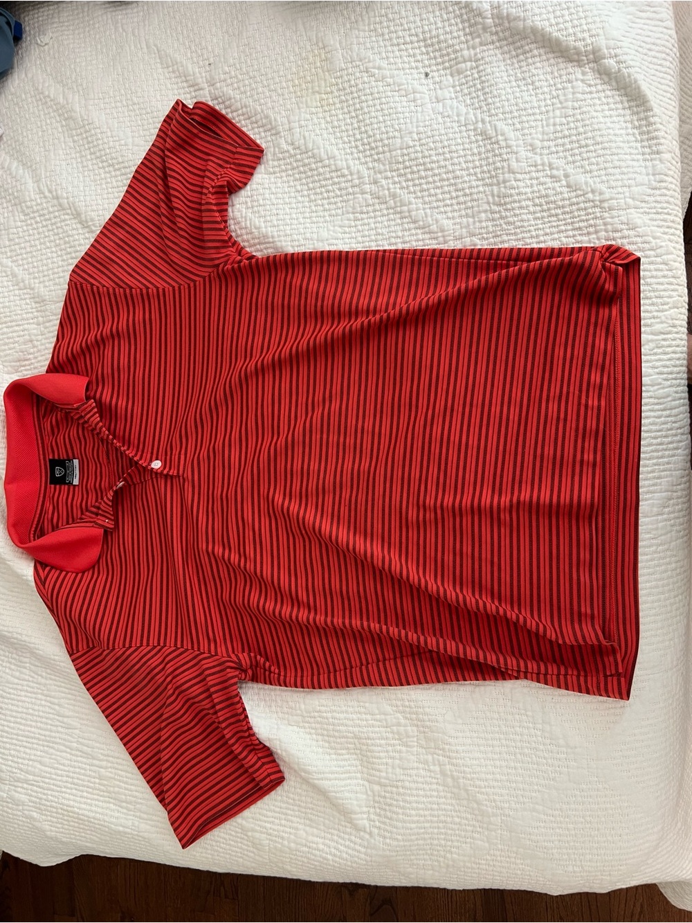 Orange & Black Striped Polo Shirt